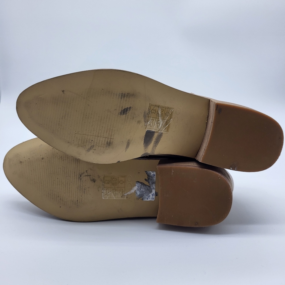 Aldo tan suede + leather slip on elasticized gores low heel western shoe Sz 7 - Picture 11 of 13